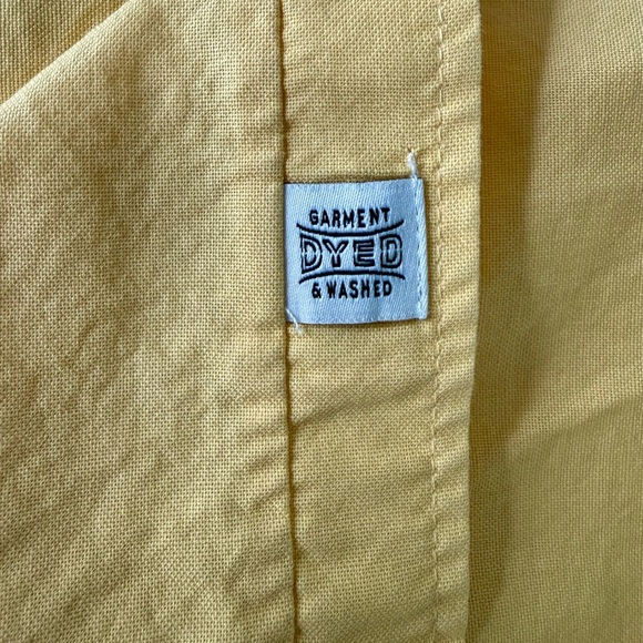 EUC Brixton Short Sleeve Garment-Dyed Cotton Button-Up Shirt – XL Mustard Yellow - Picture 4 of 12